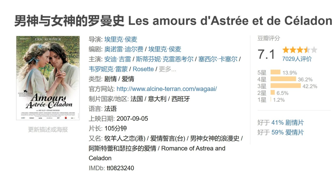 男神与女神的罗曼史 Les amours d'Astrée et de Céladon (2007) 1 photo 2025 04 18 21 10 47