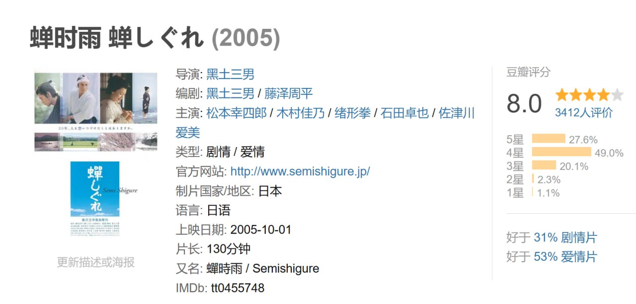 蝉时雨 蝉しぐれ (2005) 1 photo 2025 04 19 18 10 25