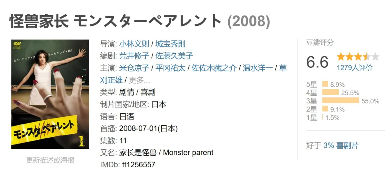 怪兽家长 モンスターペアレント (2008) 1 photo 2025 04 30 10 40 07