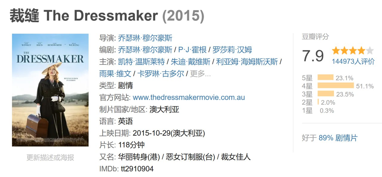 裁缝 The Dressmaker (2015) 1 photo 2025 05 03 11 40 16