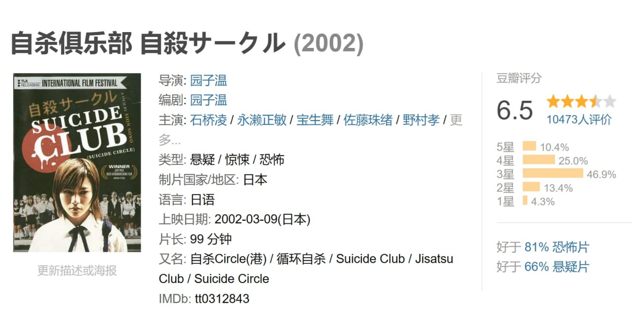 自杀俱乐部 自殺サークル (2002) 1 photo 2025 05 07 08 50 03