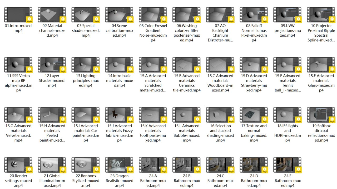 C4D材质宝典视频教程(英语中字)39集 1 photo 2025 05 07 17 10 08