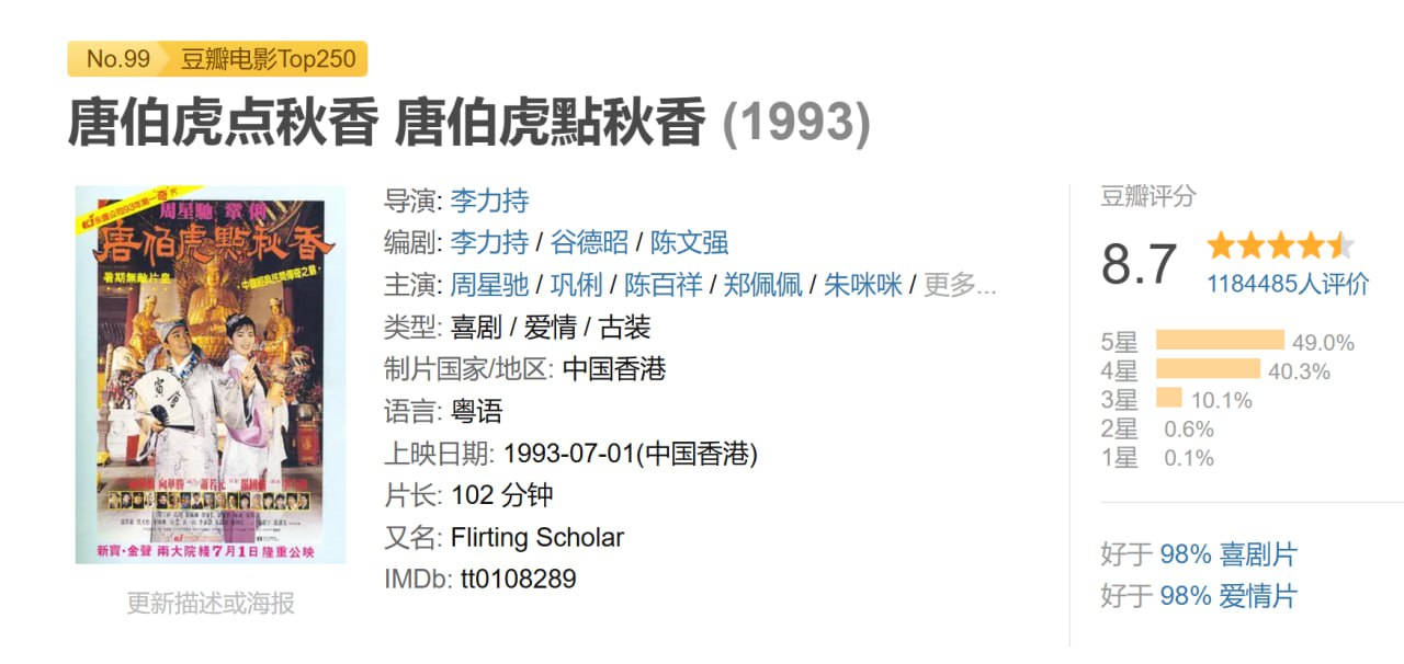唐伯虎点秋香 唐伯虎點秋香 (1993) 1 photo 2025 05 16 20 50 24