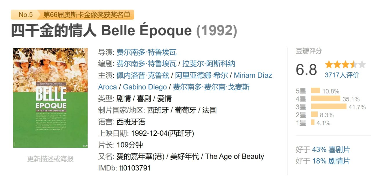 四千金的情人 Belle Époque (1992) 1 photo 2025 05 19 09 10 14
