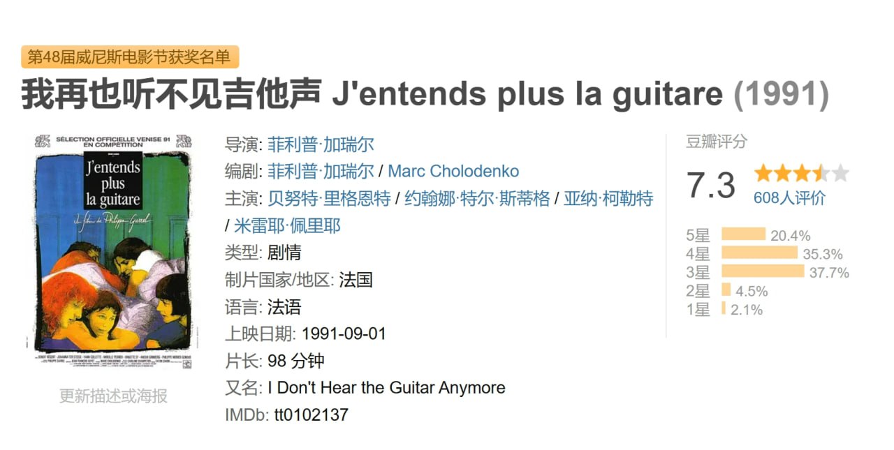 我再也听不见吉他声 J'entends plus la guitare (1991) 1 photo 2025 06 01 18 30 16