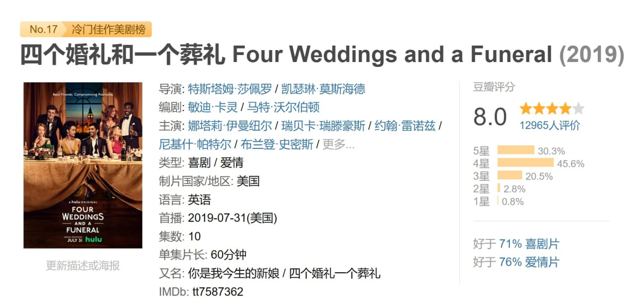 四个婚礼和一个葬礼 Four Weddings and a Funeral (2019) 1 photo 2025 06 05 23 40 20