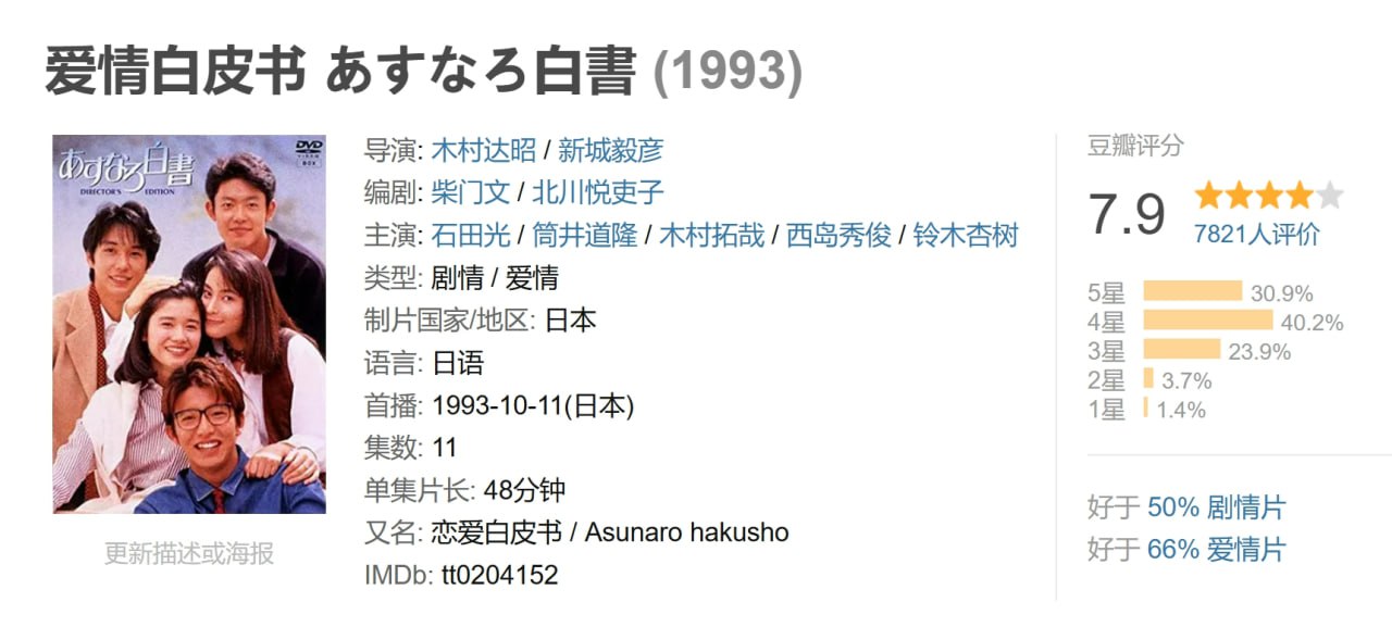 爱情白皮书 あすなろ白書 (1993) 1 photo 2025 07 09 11 50 09