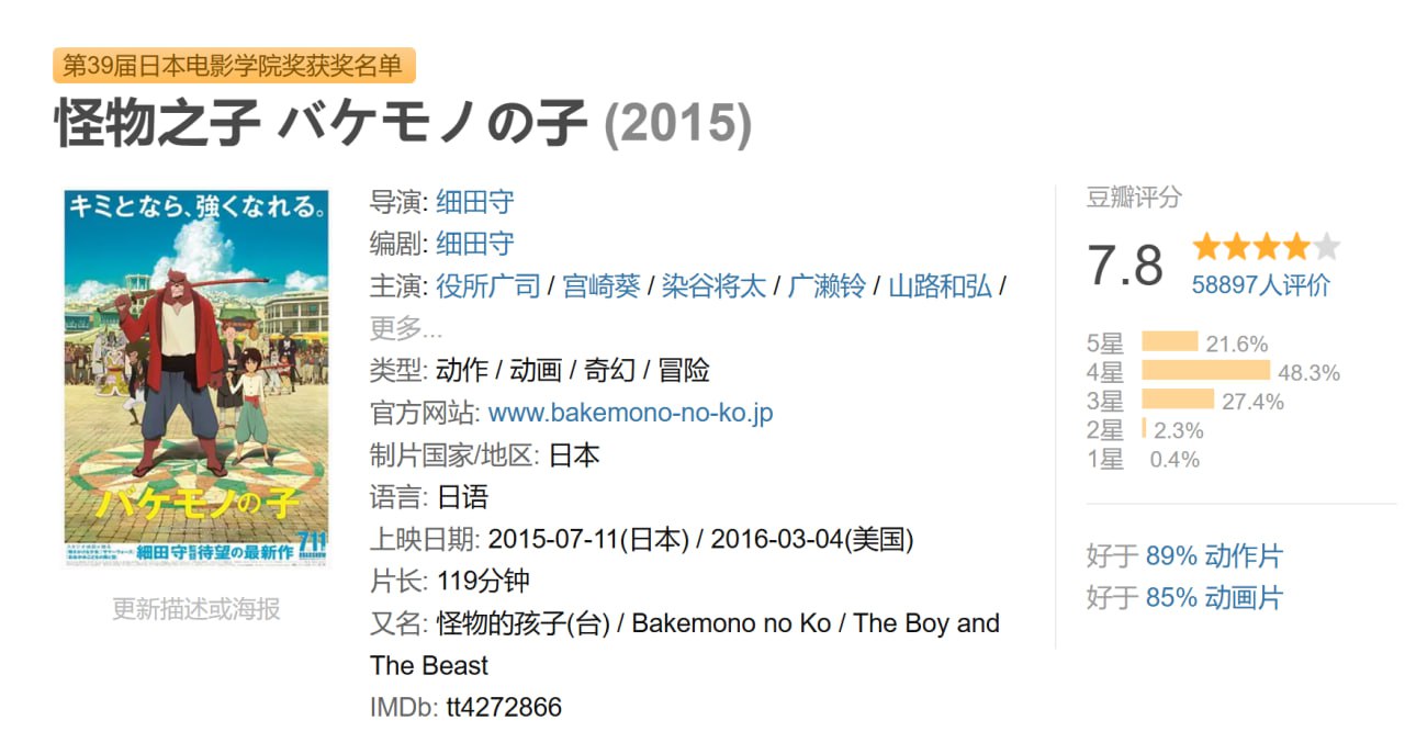 怪物之子 バケモノの子 (2015) 1 photo 2025 07 11 18 20 25